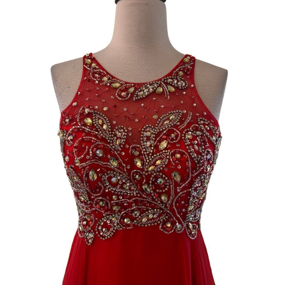 Dave & Johnny Sleeveless Rhinestoned Embellished Formal Prom Gown 0 - Picture 2 of 7